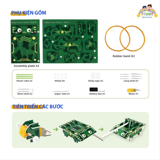 Đồ Chơi Steam Xe Tăng Chiến Đấu & Tư Duy Khoa Học Cùng TIMIT