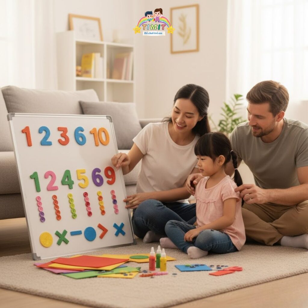 làm đồ chơi học toán cho trẻ mầm non