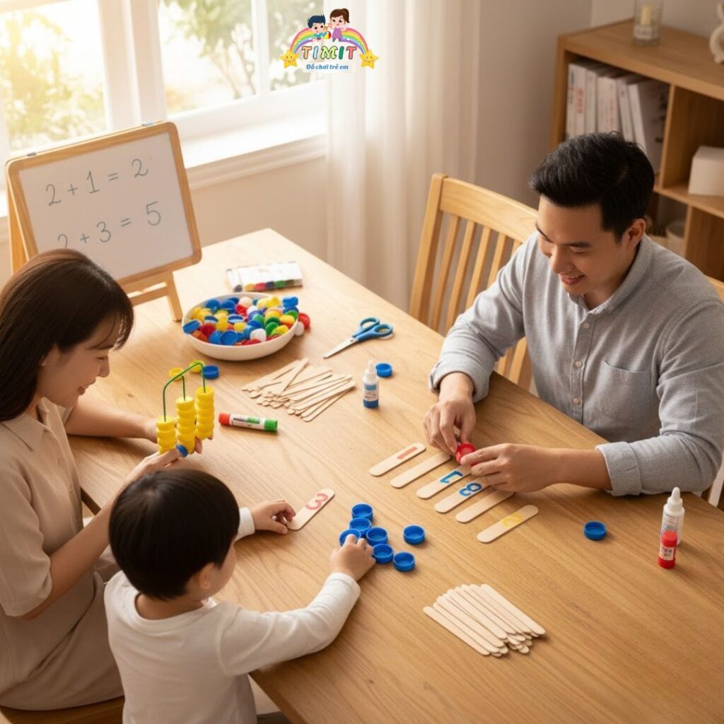 làm đồ chơi học toán cho trẻ mầm non