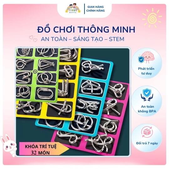 Bộ đồ chơi giải móc khóa thông minh thử thách trí tuệ tư duy logic