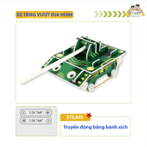 Đồ Chơi Thông Minh Steam Xe Tăng Chiến Đấu Học Cơ Học và Tư Duy Khoa Học