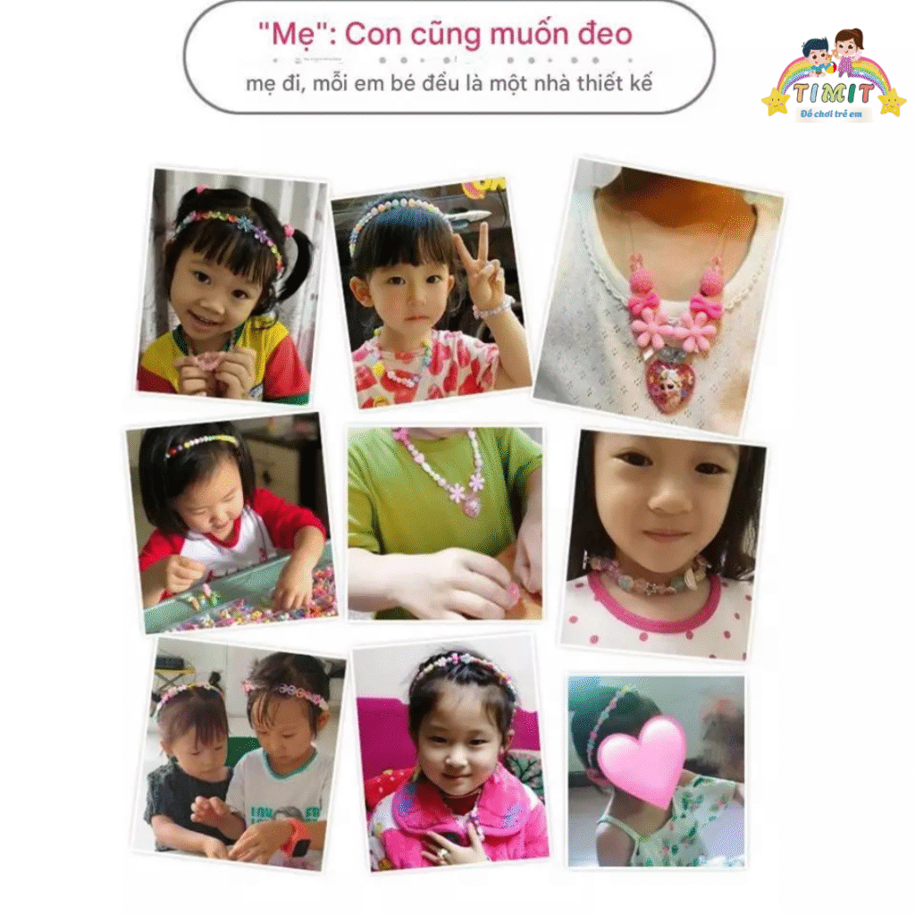 BỘ ĐỒ CHƠI DIY XÂU VÒNG TAY, VÒNG CỔ HẠT CƯỜM NHIỀU MẪU