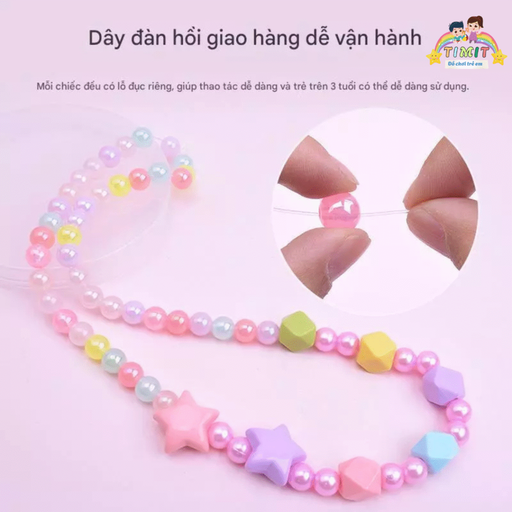 BỘ ĐỒ CHƠI DIY XÂU VÒNG TAY, VÒNG CỔ HẠT CƯỜM NHIỀU MẪU