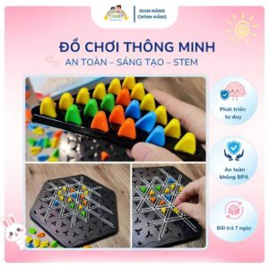 Cờ vây màu sắc logic, cờ liên xích, cờ xếp hình tam giác bằng dây chun cao su