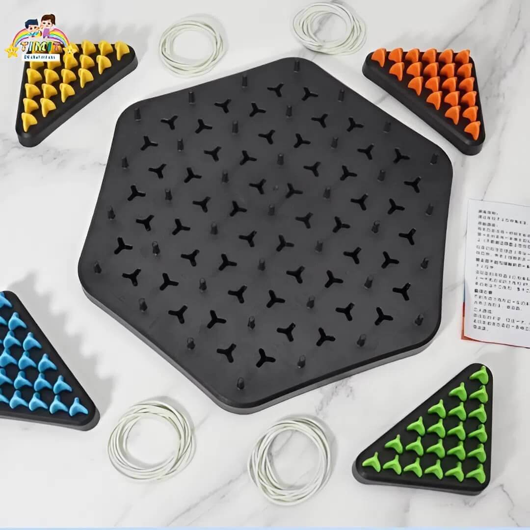 Cờ vây màu sắc logic, cờ liên xích, cờ xếp hình tam giác bằng dây chun cao su